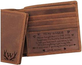 img 4 attached to Exquisite Leather Personalized Engraved Anniversary Boyfriend Gift: Celebrate Your Love