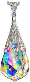 img 2 attached to 🌈 Colorful Droplets Pendant Necklaces for Women - Kate Lynn Crystal Jewelry for Valentines Day, Teen Girl, Daughter - 17.5"+2.0" Length - Gift Box & Soft Cloth Included