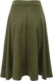 img 3 attached to 👗 Doublju Women's High-Waist Midi A-Line Skirt for Stylish and Flattering Looks