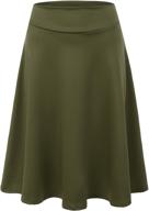 👗 doublju women's high-waist midi a-line skirt for stylish and flattering looks logo