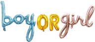 🎈 seo optimized baby gender reveal balloons: "boy or girl" blue and pink decorations - aluminum foil balloons - party supplies (set of 3) logo