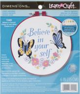 empowering embroidery: dimensions needlecrafts crewel, believe in yourself logo