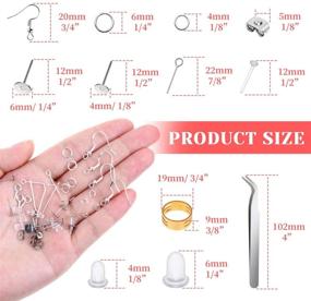 img 2 attached to 📿 Hypoallergenic Earring Supplies Kit - Thrilez 3080Pcs: Earring Hooks, Backs, Jump Rings, Eye Pins, Posts & Tools for Making and Repairing Earrings