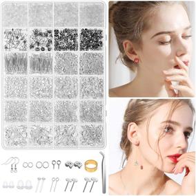 img 1 attached to 📿 Hypoallergenic Earring Supplies Kit - Thrilez 3080Pcs: Earring Hooks, Backs, Jump Rings, Eye Pins, Posts & Tools for Making and Repairing Earrings