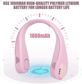 img 2 attached to 🌀 Siphoens Portable Neck Fan - Bladeless Hands-Free Personal Fan, Rechargeable & USB Powered Wearable Fan, Leafless Design, 3 Speeds, Headphone Styled - Pink