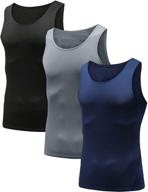 👕 hibety men's compression tank tops for muscle gym workouts: 3 or 4 pack base layer cool dry shirts logo