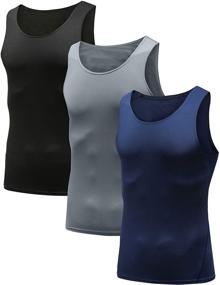 img 4 attached to 👕 HIBETY Men's Compression Tank Tops for Muscle Gym Workouts: 3 or 4 Pack Base Layer Cool Dry Shirts