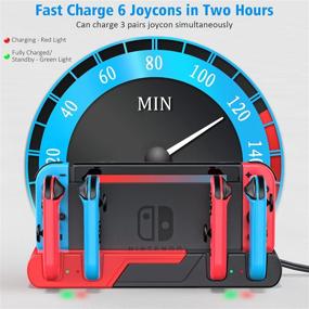 img 2 attached to 🎮 Nintendo Switch Joy-Con Controller Charger Dock with 2 Game Cartridges Slots - KDD Switch Controller Charging Dock Accessories for Nintendo Switch Joycon Controller