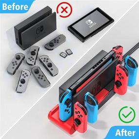 img 1 attached to 🎮 Nintendo Switch Joy-Con Controller Charger Dock with 2 Game Cartridges Slots - KDD Switch Controller Charging Dock Accessories for Nintendo Switch Joycon Controller