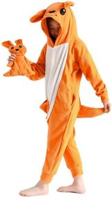img 4 attached to 🦘 Adorable Little Kangaroo Pajamas Cosplay Costume for Kids