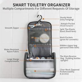 img 2 attached to 🧳 Ultimate Travel Essentials: Jordan & Judy Large Capacity Hanging Toiletry Bag - Waterproof, for Men and Women, ideal for Holiday and Business Trips (S)