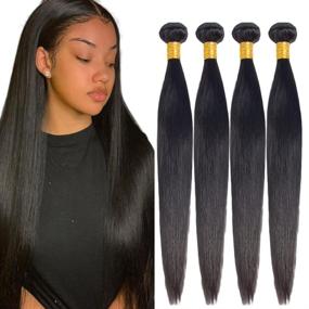 img 4 attached to Straight Bundles Brazilian Virgin Natural