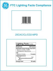img 1 attached to 💡 GE Lighting Crystal Clear Chandelier Light Bulbs: Elegant Bent Tip Design, 25-Watt, 8-Pack