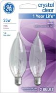 💡 ge lighting crystal clear chandelier light bulbs: elegant bent tip design, 25-watt, 8-pack logo
