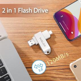 img 3 attached to THKAILAR 64GB USB-C Флешка и USB 3.0: Двойные порты, ключница, серебряный металл - Идеально подходит для Samsung Galaxy, Mac Pro, внешнего хранилища ПК