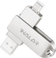 thkailar 64gb usb-c флешка и usb 3.0: двойные порты, ключница, серебряный металл - идеально подходит для samsung galaxy, mac pro, внешнего хранилища пк логотип