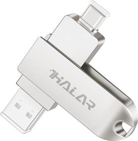 img 4 attached to THKAILAR 64GB USB-C Флешка и USB 3.0: Двойные порты, ключница, серебряный металл - Идеально подходит для Samsung Galaxy, Mac Pro, внешнего хранилища ПК