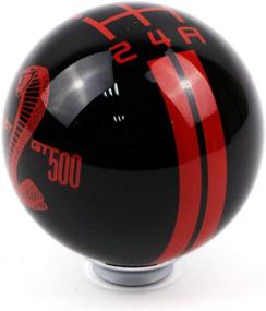 img 2 attached to 🐍 Dreamseek Ford Mustang Car Gear Shift Knob 5-Speed with Cobra Logo - Manual Control Handle Ball (Black & Red)