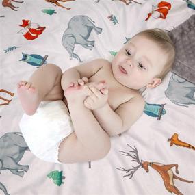 img 3 attached to 🦊 Pro Goleem Fox Baby Blanket - Woodland Print with Minky Dot Backing - Plush 30 x 40 Inch Receiving Blanket for Nursery, Crib, Stroller - Boys and Girls - Ideal for Infants and Toddlers