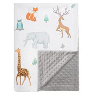 🦊 pro goleem fox baby blanket - woodland print with minky dot backing - plush 30 x 40 inch receiving blanket for nursery, crib, stroller - boys and girls - ideal for infants and toddlers logo