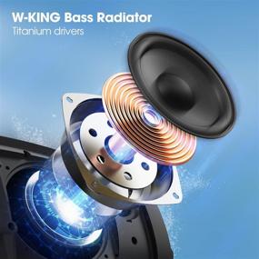 img 3 attached to 🔊 W-KING Беспроводная колонка Bluetooth - 70 Вт мощный бас, быстрая зарядка, 15000 мАч Power Bank, защита от влаги IPX6 для использования на открытом воздухе, Bluetooth 5.0, кристально чистый звук, TF-карта, микрофон - идеально подходит для вечеринок, дома, кемпинга.