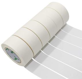 img 1 attached to 🎨 High-Quality 6Rolls White Masking Painters Tape - 1.88inch Width, 55yds Length each, 330yds Total - General Purpose Painting Tape by BOMEI PACK