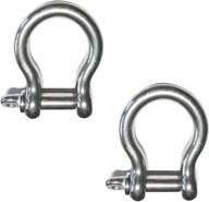 🔗 high-quality 316 stainless steel forged bow shackle - marine grade (1/2" / 12mm) - set of 2 логотип