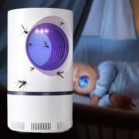 img 4 attached to 🦟 Electric Mosquito Killer Lamp - Advanced Indoor/Outdoor Bug Zapper with LED Light, USB Bug Catcher, and Suction Fan