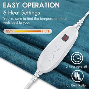 img 2 attached to 🔥 DAILYLIFE 50x60 Electric Throw Blanket - Cozy Heated Blanket UL Certified with 2-Hour Auto-Off System, 6 Heat Settings, Machine Washable