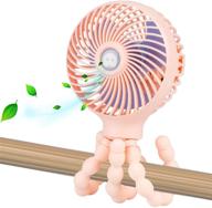 🔋 compact handheld portable fan with flexible tripod - ideal for baby strollers, car seats, desks, and more - usb or battery powered (pink) логотип