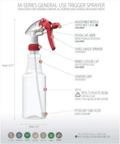 img 3 attached to 🌬️ Bar5F Empty Plastic Spray Bottles 16 oz Pack of 3 - BPA-Free & Food Grade - Crystal Clear PETE1 - Red/White M-Series Sprayer