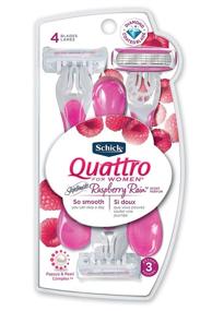 img 2 attached to Schick Quattro for Women Raspberry Rain Scented Disposable Razors, 3 Count - Effortless and Refreshing Shaving Experience