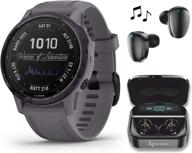 🌞 garmin fenix 6s pro solar women of adventure premium multisport gps smartwatch bundle with wearable4u ultimate black earbuds and charging power bank case (amethyst steel w/shale gray band) логотип