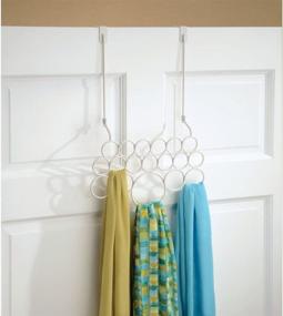 img 1 attached to 🧣 InterDesign Classico Over Door Scarf Rack Hanger - Organize and Safely Store Scarves, Ties, Belts, Shawls, Pashminas and More with 18 Loops - Pearl White