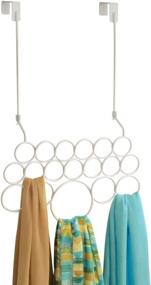 img 2 attached to 🧣 InterDesign Classico Over Door Scarf Rack Hanger - Organize and Safely Store Scarves, Ties, Belts, Shawls, Pashminas and More with 18 Loops - Pearl White