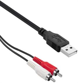 img 1 attached to 🔌 Duttek RCA to USB Cable - Connect RCA Devices to TV/Mac/PC with USB 2.0 Male to 2 RCA Male Video AV Converter Camcorder Audio Capture Card Splitter Adapter Cable (5 Ft/1.5m)