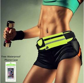 img 1 attached to Waterproof Running Belt & Fitness Waist Pouch with Free Waterproof Phone Case - Adjustable Belt for iPhone, Android Phone, and Wallet - Ideal for Running, Hiking, Jogging, Cycling, Traveling, and Gym Fitness
