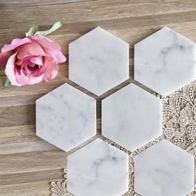 img 2 attached to Подставки под подставки для напитков Hexagon Marble