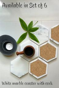 img 3 attached to Подставки под подставки для напитков Hexagon Marble