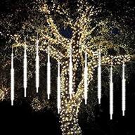 shonco meteor shower raindrop lights: 50cm 10 tubes, 540 led waterproof snow falling icicle lights for outdoor garden party wedding christmas tree patio (white) логотип