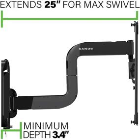 img 3 attached to 📺 SANUS Universal Premium Full-Motion TV Mount 50-85 Inches - Features 90º Swivel, 6.5º Tilt, 25 Inches Extension & Cable Management - VLF525