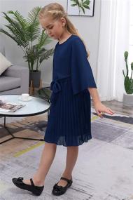 img 2 attached to GORLYA Elegant Chiffon Pleated GOR1032 Girls' Clothing for Dresses