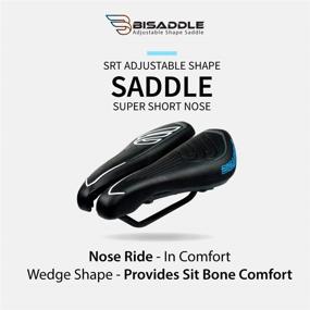 img 3 attached to BiSaddle SRT Super Short Noseless Adjustable Bicycle 🚴 Saddle - Black, Titanium Rails, Custom Fit Comfort, One Size