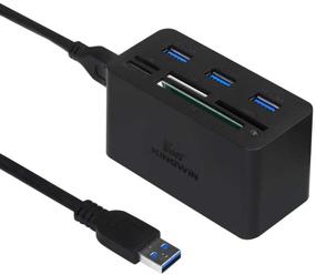 img 4 attached to 🔌 Kingwin USB Hub Adapter with Memory Card Reader Writer & USB 3.0 Hub Combo - High Speed SD MS Micro M2 CF Card Reader for Macbook, Laptop, Desktop - Includes USB Cable - 5 Gbps Speed