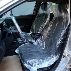 img 2 attached to 100PCS Disposable Plastic Seat Covers for Cars - Universal Clear Car Cover, Transparent Seat Protective Covers