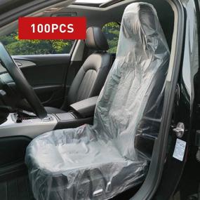 img 4 attached to 100PCS Disposable Plastic Seat Covers for Cars - Universal Clear Car Cover, Transparent Seat Protective Covers