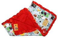 🚜 baby gear baby blankets: farm life animals, tractor design, red minky - 32x32 inches logo