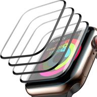 📱 [4 шт.] защитное стекло apple watch 40 мм: полное покрытие, водонепроницаемость, антицарапин, пленка с прозрачным изображением без пузырей логотип