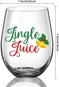 img 2 attached to Christmas Jingle Juice Cups - 17 oz Stemless Wine Glass Bottles with Bells for Men, Women, Friends - Xmas Party, Holiday, Wedding, Birthday Decoration