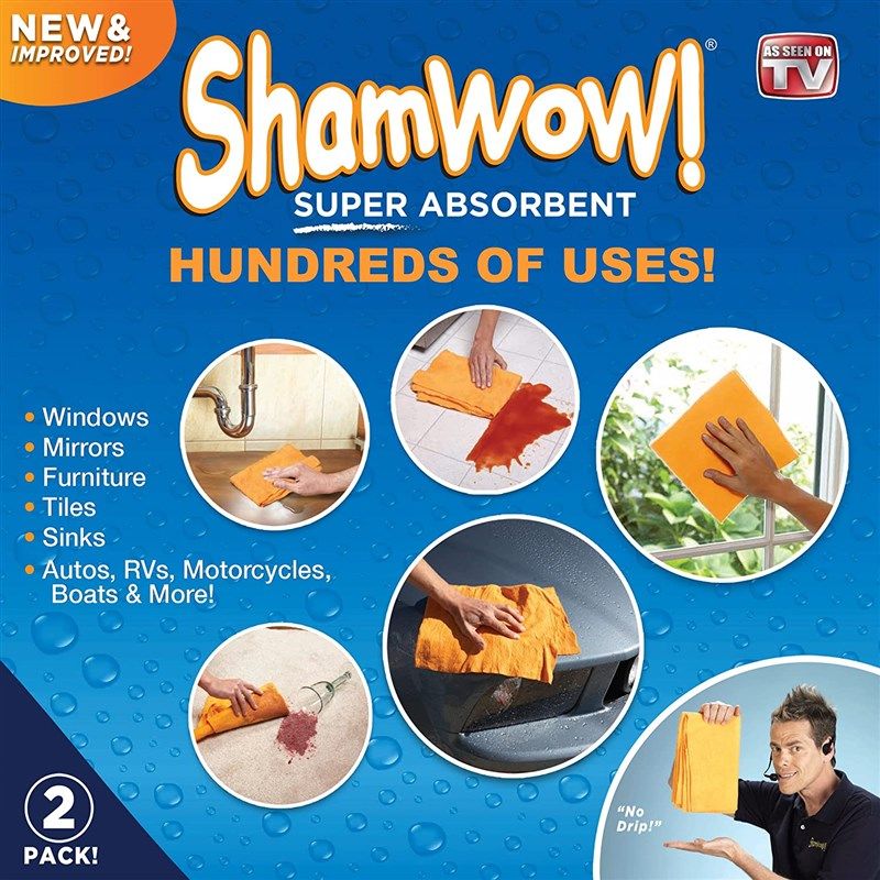 Super Chamois - Super Absorbent Shammy Cleaning Cloth Value 6 Pack - Holds  10x It's Weight in Liquid